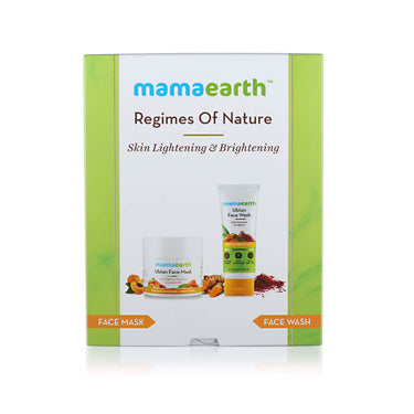 Mamaearth Ubtan Natural Face Wash with Turmeric & Saffron + Ubtan Face Pack Mask for Fairness, Tanning & Glowing Skin with Saffron, Turmeric & Apricot Oil - 100ml Each